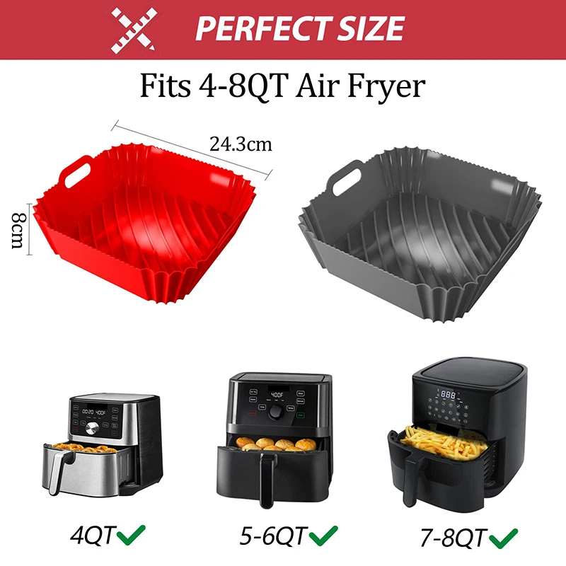 Large Air Fryer Silicone Baske - Air Fryer Silicone Pot Liner recension och pris