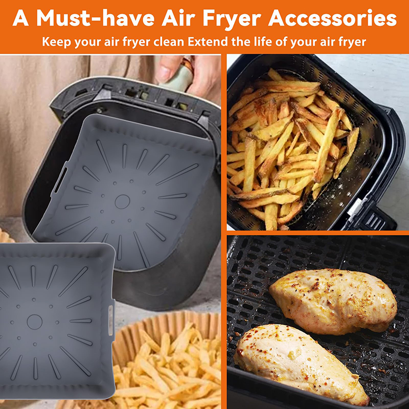 Square Large Silicone Air Frye - Air Fryer Silicone Pot Liner recension och pris