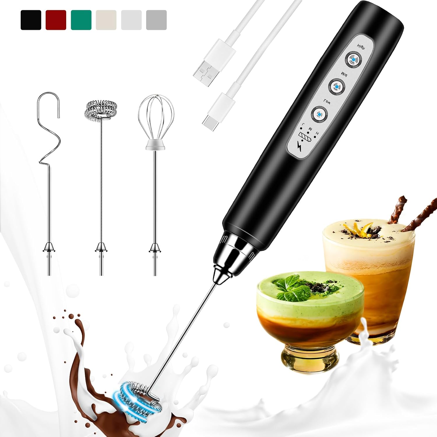 Rechargeable Milk Frother Hand - Electric Milk Frother Handheld recension och pris