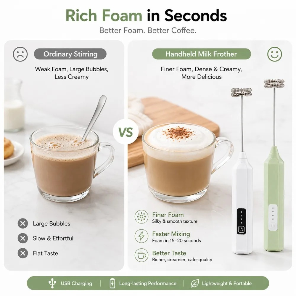Milk Frother and Egg Beater El - Electric Milk Frother Handheld recension och pris
