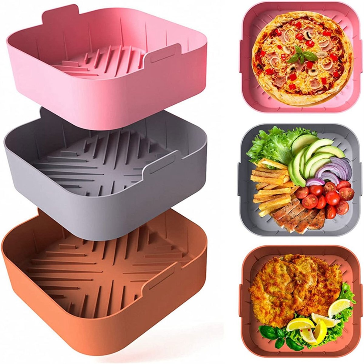 M10K 3Pcs Air Fryer Silicone L - Air Fryer Silicone Pot Liner recension och pris